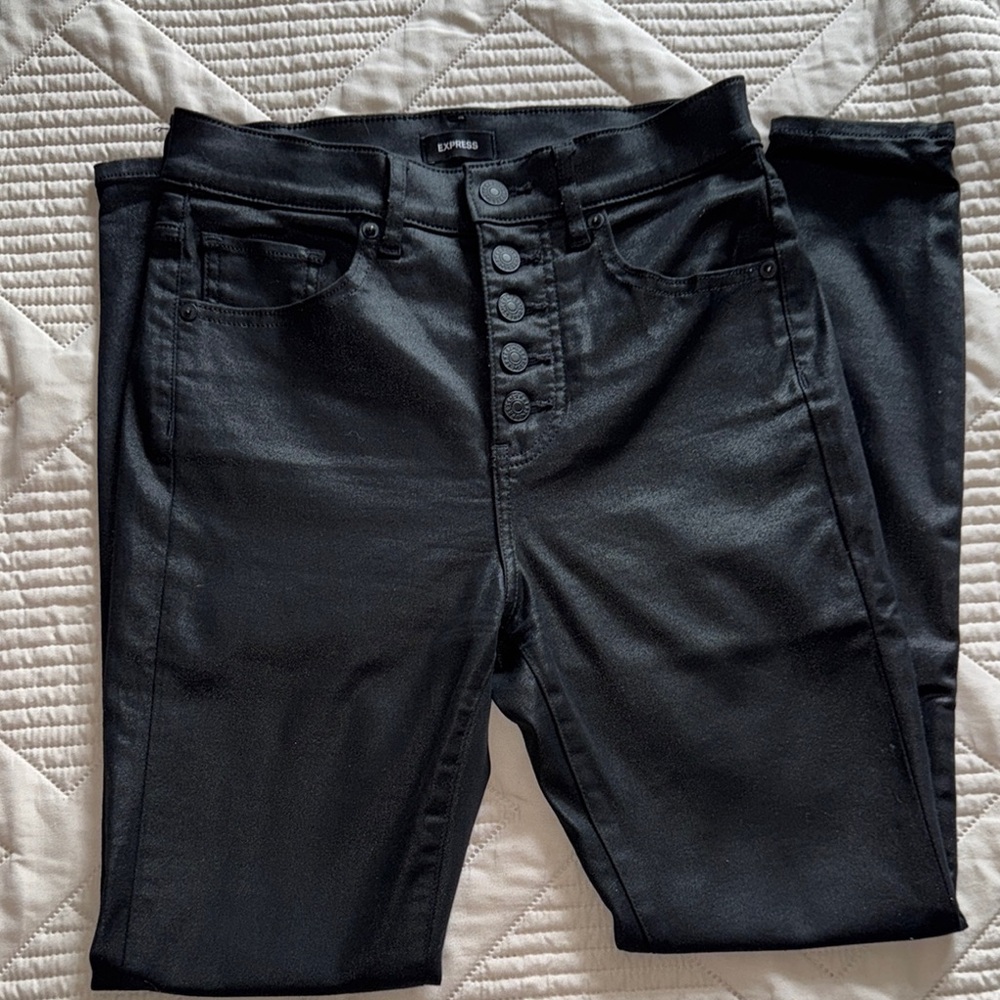 Express Black High Rise Jeans Sleek Modern Fit